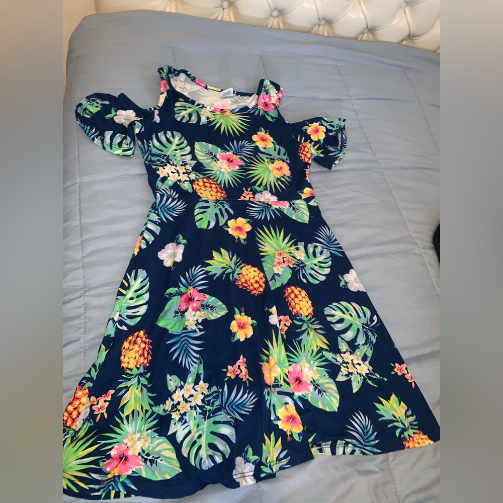 Two Tropical Floral Kids Dress